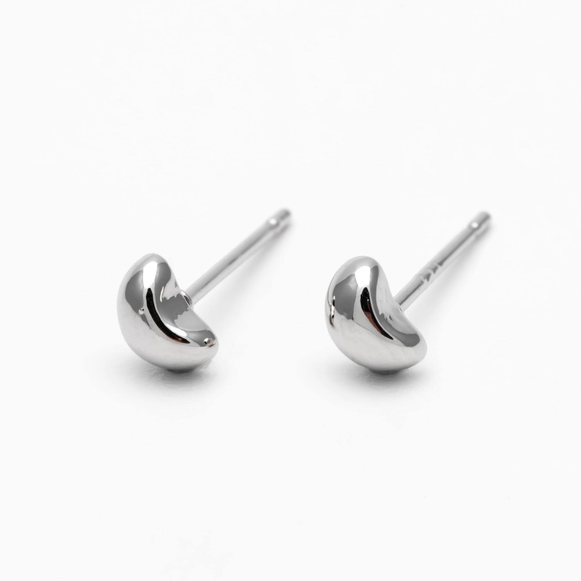 10pcs Gold/ Silver Tiny Pea Earrings 5.5mm, Real Gold/ Rhodium Plated Brass Minimalist Stud Earrings (#GB-4256)